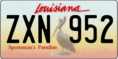 LA license plate ZXN952