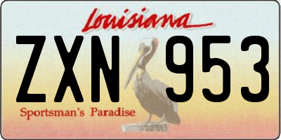 LA license plate ZXN953