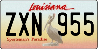 LA license plate ZXN955