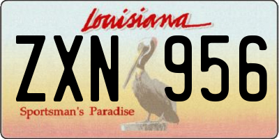 LA license plate ZXN956