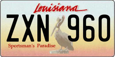LA license plate ZXN960