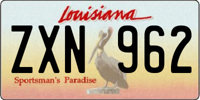 LA license plate ZXN962