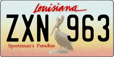 LA license plate ZXN963