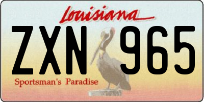 LA license plate ZXN965