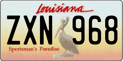 LA license plate ZXN968