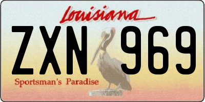 LA license plate ZXN969