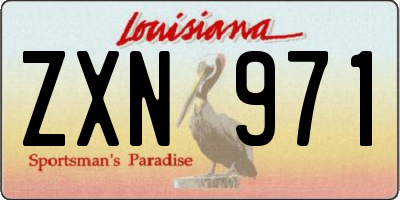 LA license plate ZXN971
