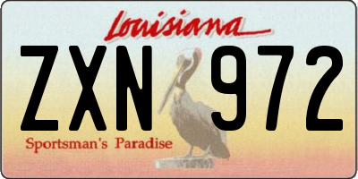 LA license plate ZXN972