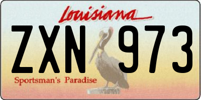 LA license plate ZXN973