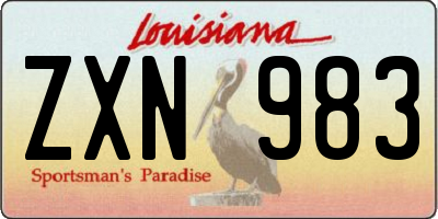 LA license plate ZXN983