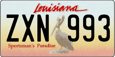 LA license plate ZXN993