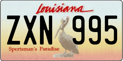 LA license plate ZXN995