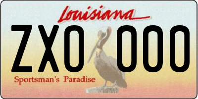 LA license plate ZXO000