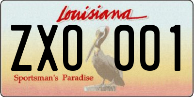 LA license plate ZXO001