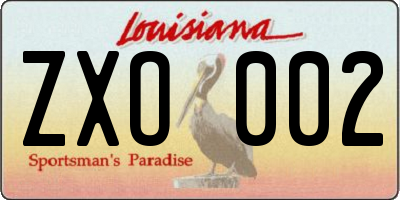 LA license plate ZXO002