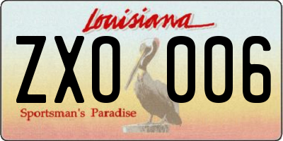 LA license plate ZXO006