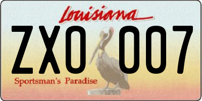 LA license plate ZXO007