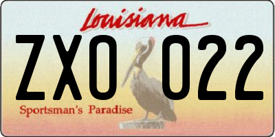LA license plate ZXO022