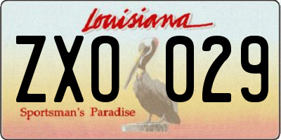 LA license plate ZXO029