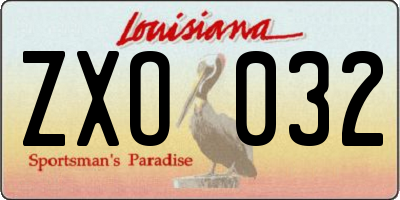 LA license plate ZXO032