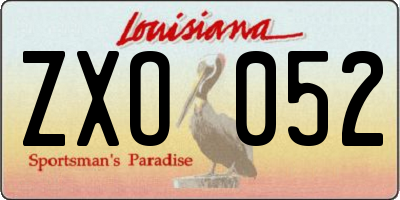LA license plate ZXO052