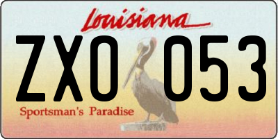 LA license plate ZXO053