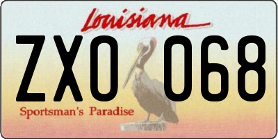 LA license plate ZXO068