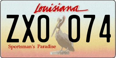 LA license plate ZXO074