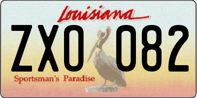 LA license plate ZXO082