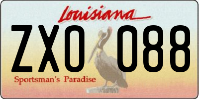 LA license plate ZXO088