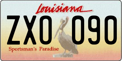 LA license plate ZXO090