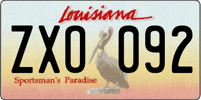 LA license plate ZXO092