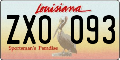 LA license plate ZXO093