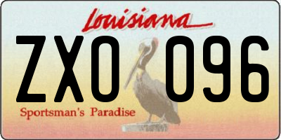 LA license plate ZXO096