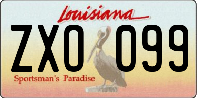 LA license plate ZXO099