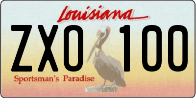 LA license plate ZXO100