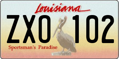 LA license plate ZXO102