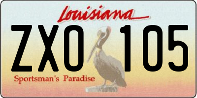 LA license plate ZXO105