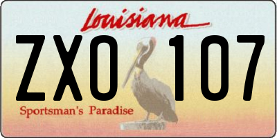 LA license plate ZXO107