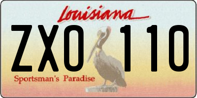 LA license plate ZXO110