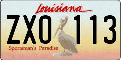 LA license plate ZXO113