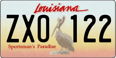 LA license plate ZXO122