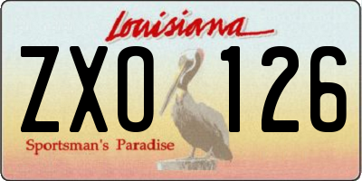 LA license plate ZXO126