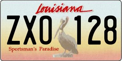 LA license plate ZXO128