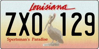 LA license plate ZXO129