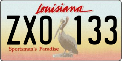 LA license plate ZXO133