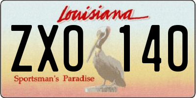 LA license plate ZXO140