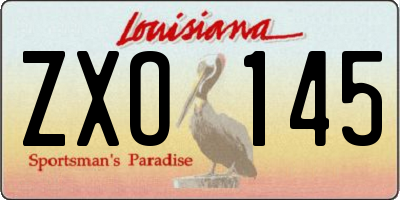 LA license plate ZXO145