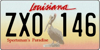 LA license plate ZXO146