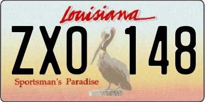 LA license plate ZXO148